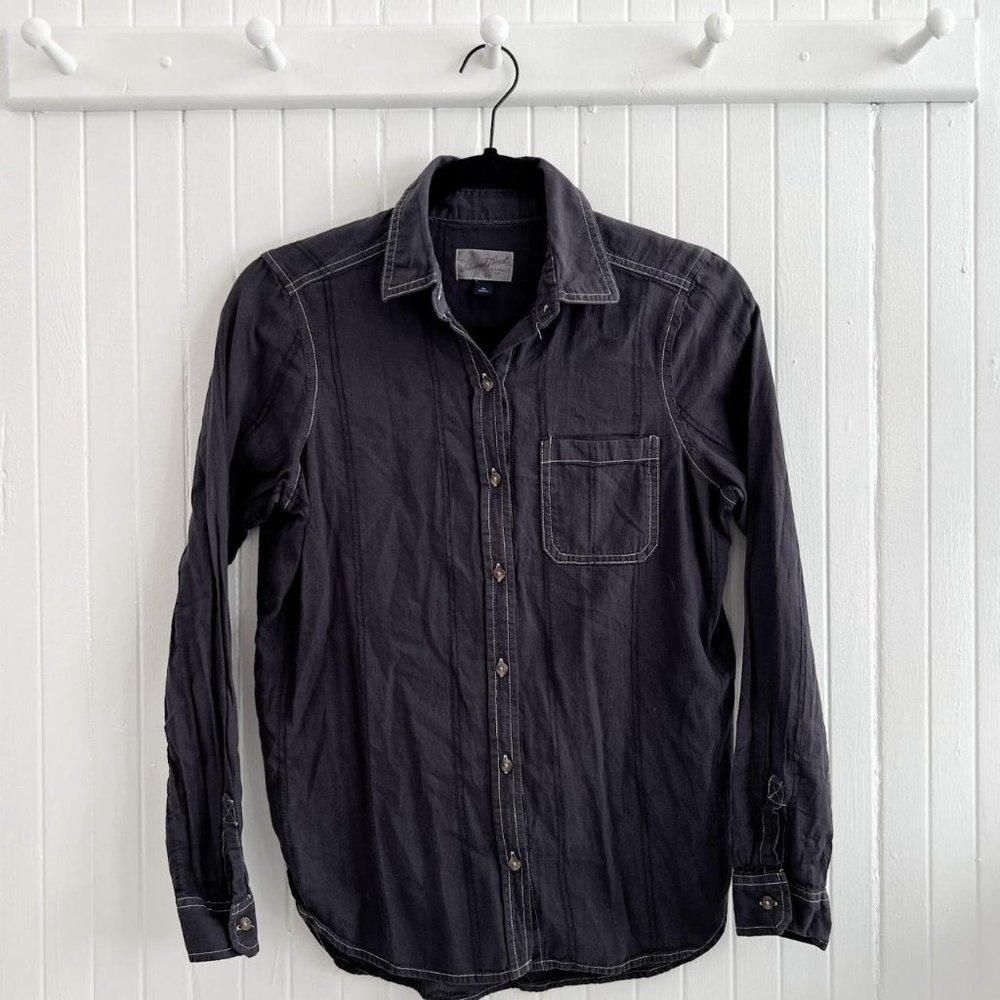 Universal Thread Collared Cotton Linen Button Dow… - image 1